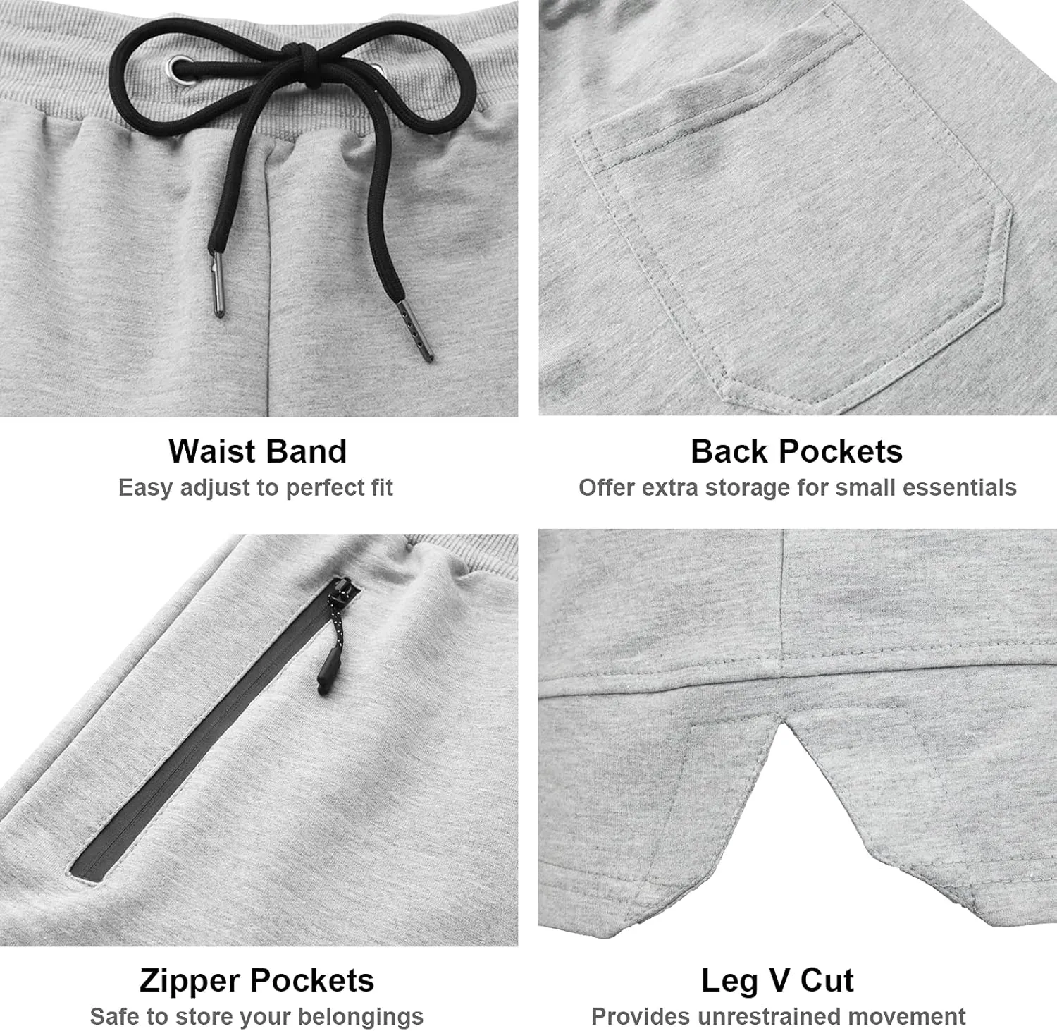 PIDOGYM Men's 5" Gym Workout Shorts,Fitted Jogging Short Pants for Bodybuilding Running Training with Zipper Pockets