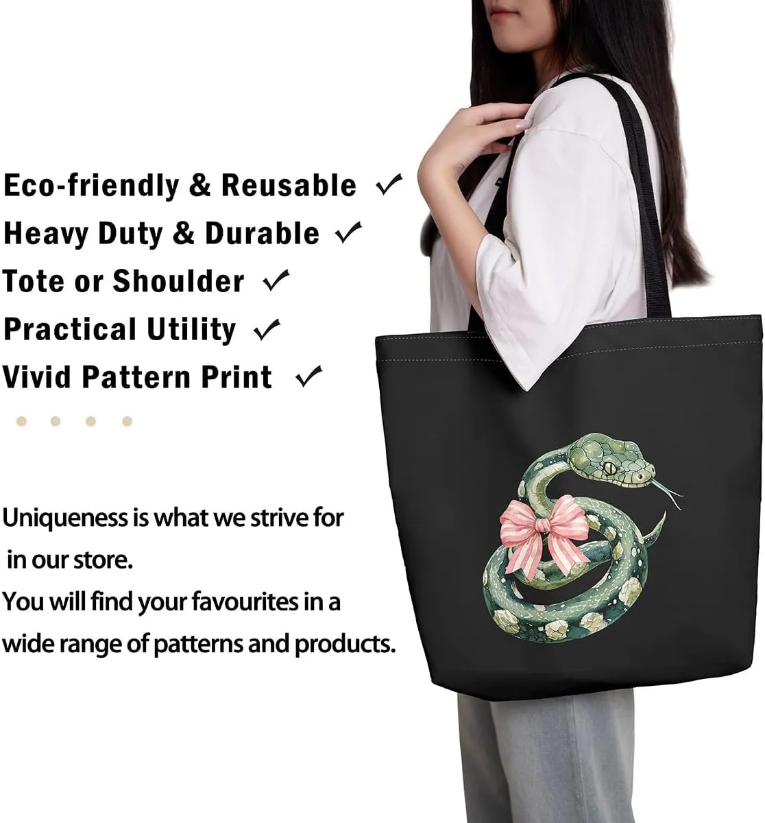 Pink Bowknot Canvas Bag for Kids Boys Girls,Mallard Duck Tote Bag