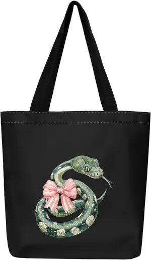 Pink Bowknot Canvas Bag for Kids Boys Girls,Mallard Duck Tote Bag