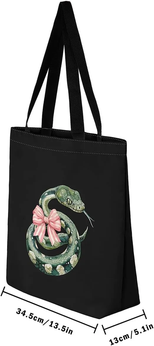 Pink Bowknot Canvas Bag for Kids Boys Girls,Mallard Duck Tote Bag