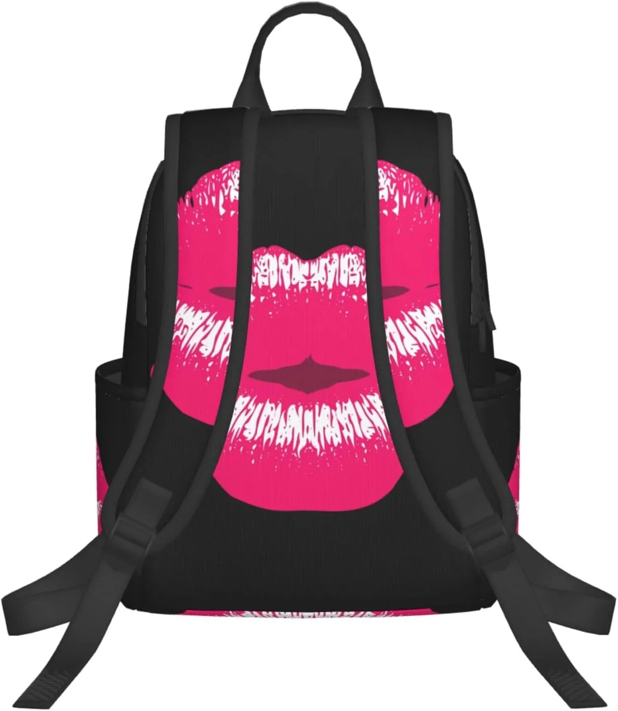 Pink Kiss Kissing Lips Lipstick Lipgloss Casual Backpacks Large Capacity Laptop Backpack Sports Rucksack Travel Daypack Adjustable Shoulder Strap Work Bag for Outdoor Camping