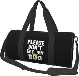 Please Don'T Eat My Dog Duffel Bag Gym Bag Travel Sports Tote Large Foldable Beach Swim Yoga30