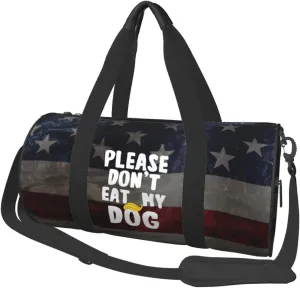 Please Don'T Eat My Dog Duffel Bag Gym Bag Travel Sports Tote Large Foldable Beach Swim Yoga5