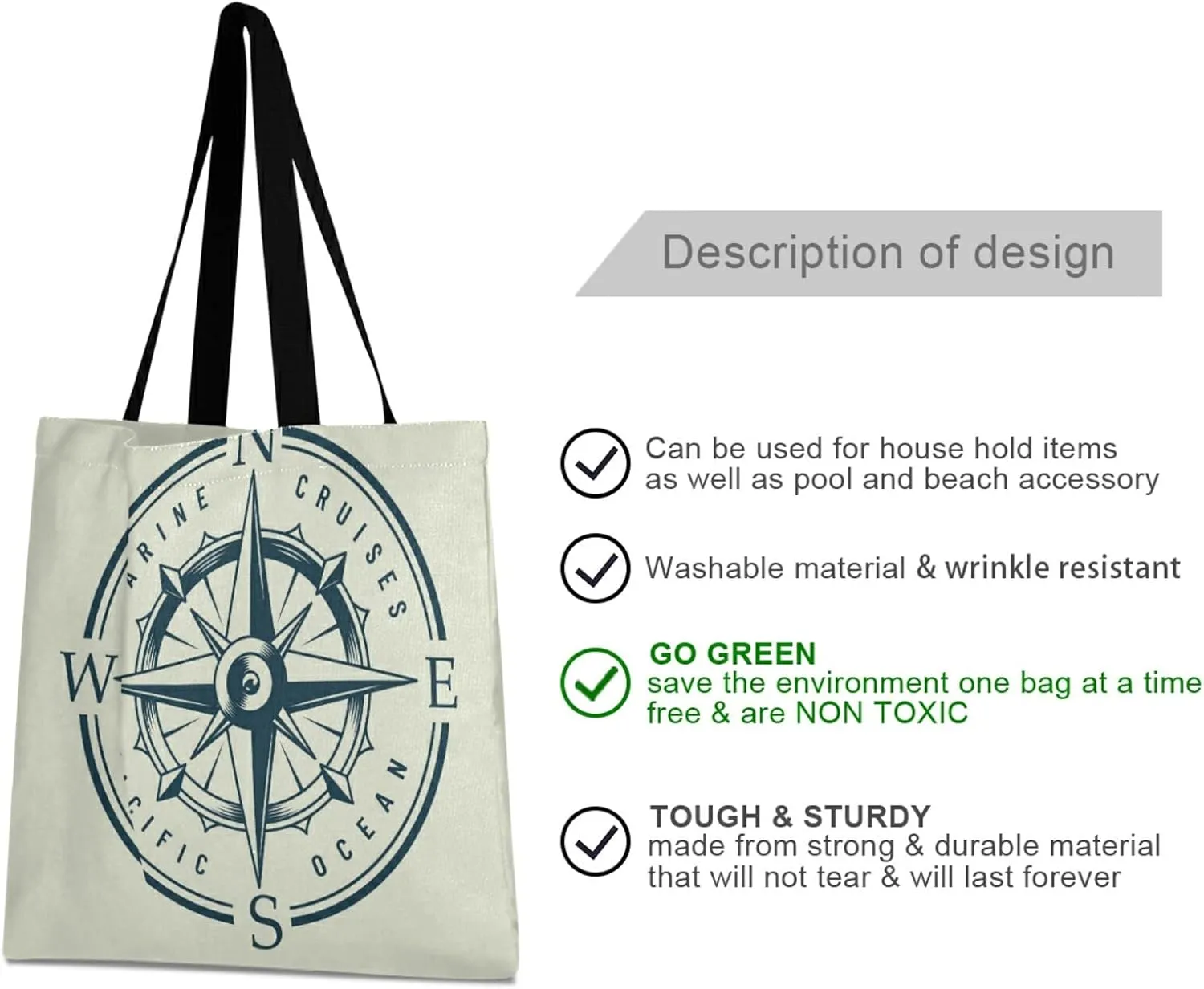 Poeticcity Women Grocery Tote Bag, Canvas Shoulder Bags, Women Handbag for Outdoors