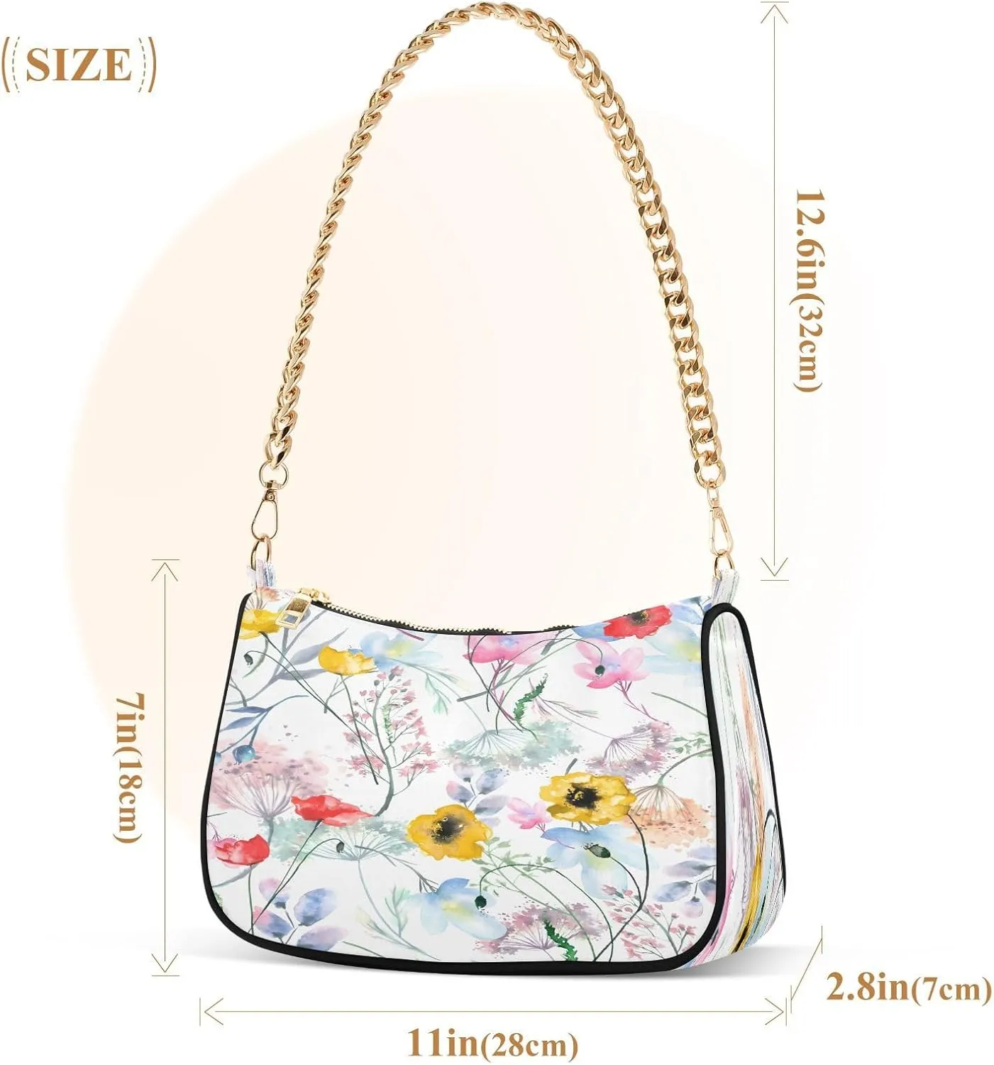 Polyester Shoulder Purses for Women,Fashion Shoulder Bag Purse Womens Crescent Crossbody Bag