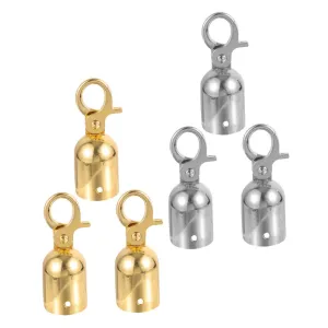 POPETPOP Rope End Cap Stopper Hooks Set of 6 Metal Cord End Snaps for Decorative Stanchions Easy to Install