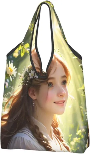 Portable Tote Bags, Casual Tote's Handbag Big Capacity Shoulder Bag Shopping Bags, Gifts for Women, Sunlit Symphony Print