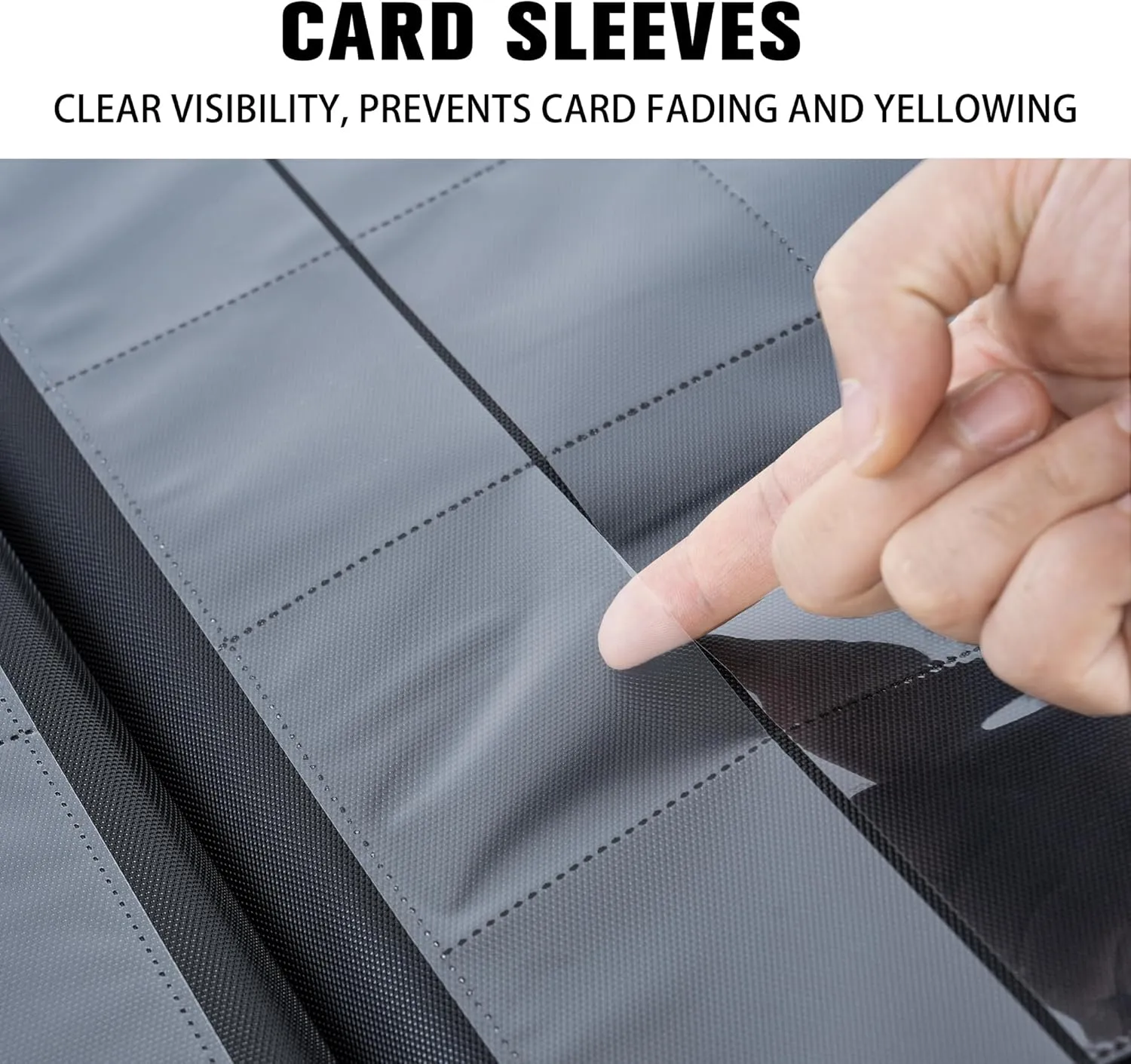 Premium 1000  Pockets Card Binder,16 Pockets Trading Card Binder Ringless Side Loading Trading Card Album Folder for TCG -Black