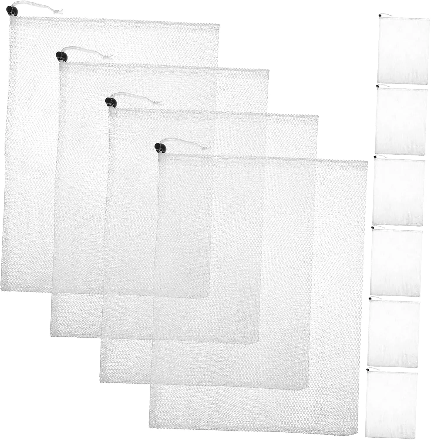 PRETYZOOM Long Lasting Polyester Mesh Bags 10pcs Drawstring Storage Pouches for Vegetable Fruit Storage Reusable Produce Bags Net Bag