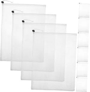 PRETYZOOM Long Lasting Polyester Mesh Bags 10pcs Drawstring Storage Pouches for Vegetable Fruit Storage Reusable Produce Bags Net Bag
