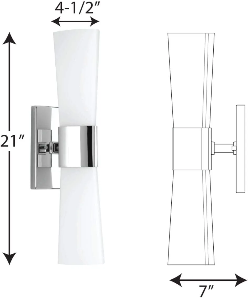 Progress Lighting P300062-015 Zura Bath & Vanity, Chrome, 21.00x4.50x4.50
