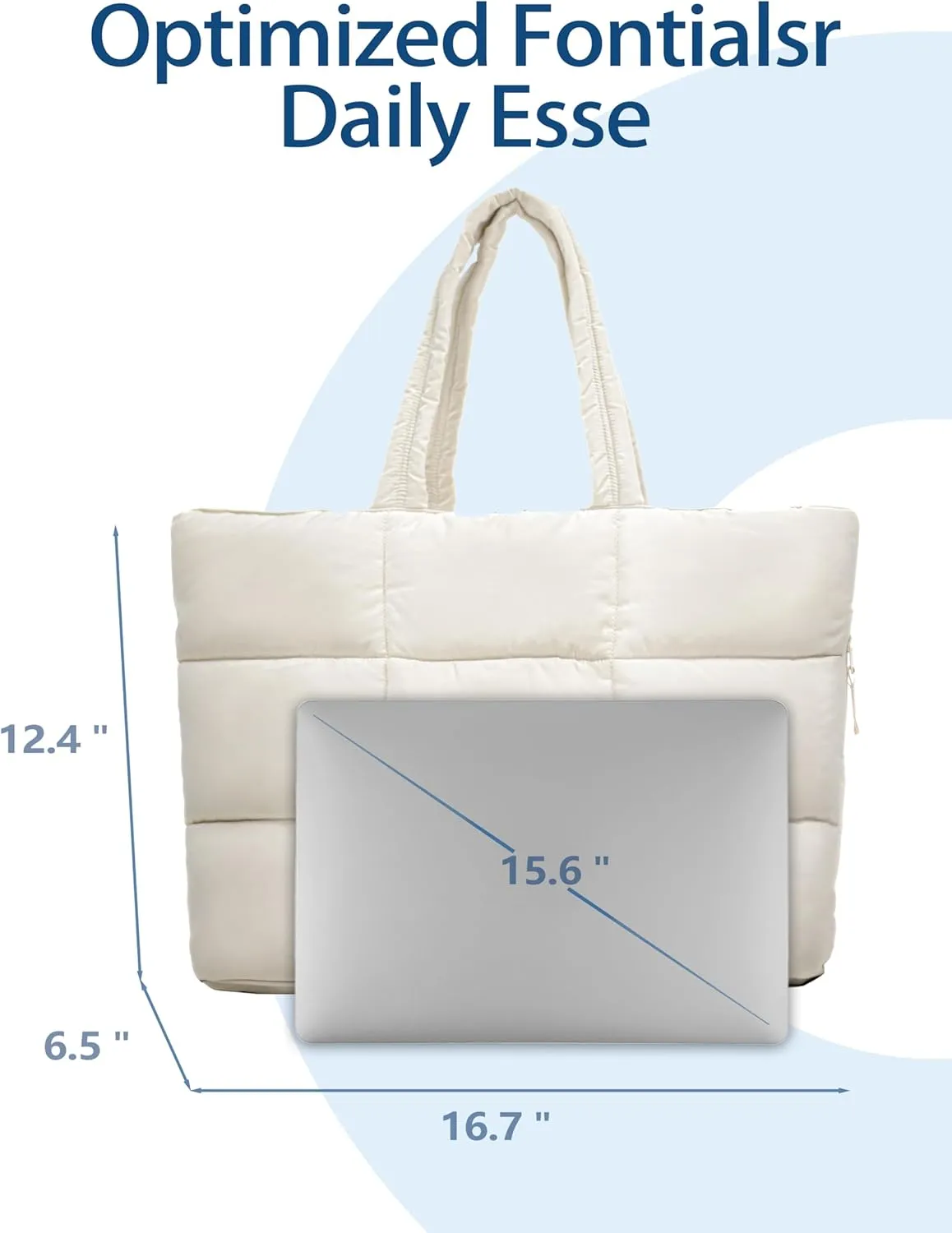 Puffer Tote Bag for Women, Mother's Day Gift, Large Quilted Puffy Handbag with Side Pockets, Lightweight Shoulder Bag