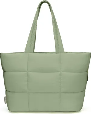 Puffer Tote Bag for Women, Mother's Day Gift, Large Quilted Puffy Handbag with Side Pockets, Lightweight Shoulder Bag