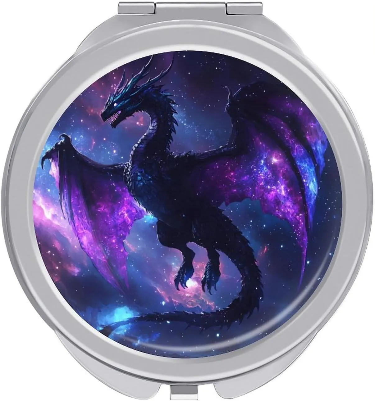 Purple Dragon Fantasy Animals Compact Makeup Mirror Mini Foldable Cosmetic Mirror Portable Travel Mirror for Purse Pocket