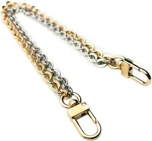 Purse Chain [Double Charm] Gold Silver Shoulder Bag Chain Accessory - Oval on Oval 11" by 10"