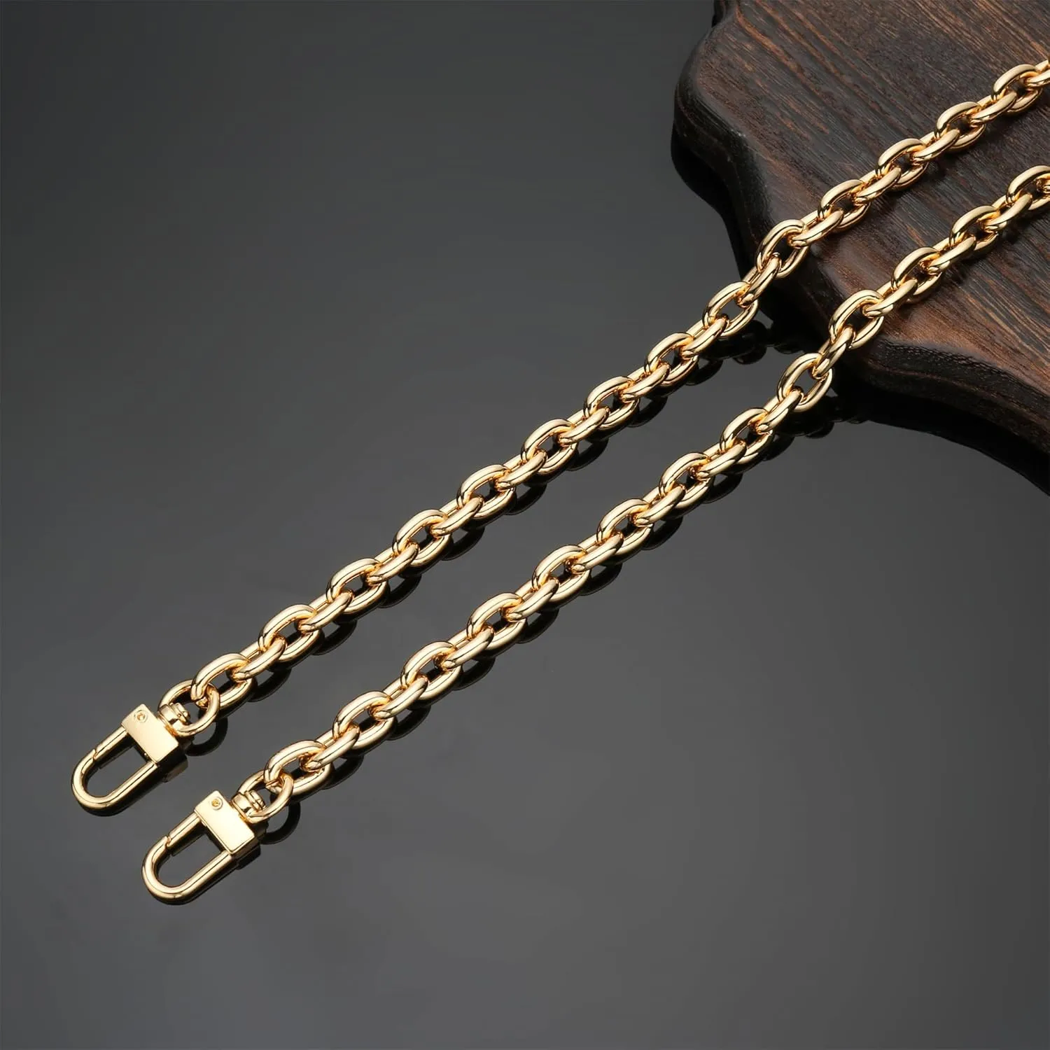 Purse Chain Strap Replacement [9mm Round] Shoulder Crossbody Chain for Womens Handbag Gold (8" / 20cm)