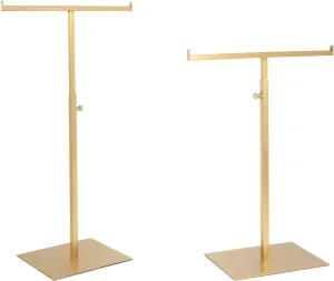 Purse Display Stand Jewelry Towers 2 Packs Stainless Steel Bag Stand Tabletop Double Hook Hanging Jewelry Stands for Necklaces Organizer Stand Adjustable Height Home Store Boutique