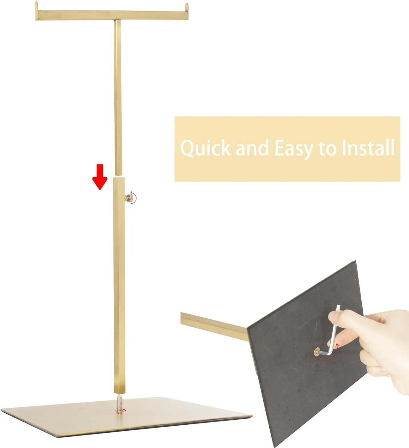 Purse Display Stand Jewelry Towers 2 Packs Stainless Steel Bag Stand Tabletop Double Hook Hanging Jewelry Stands for Necklaces Organizer Stand Adjustable Height Home Store Boutique