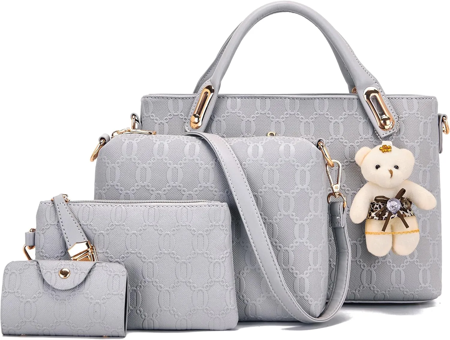 Purse for Women Fashion Medium Shoulder Bag Crossbody Bag Top Handle Tote Handbag Set 4PCS