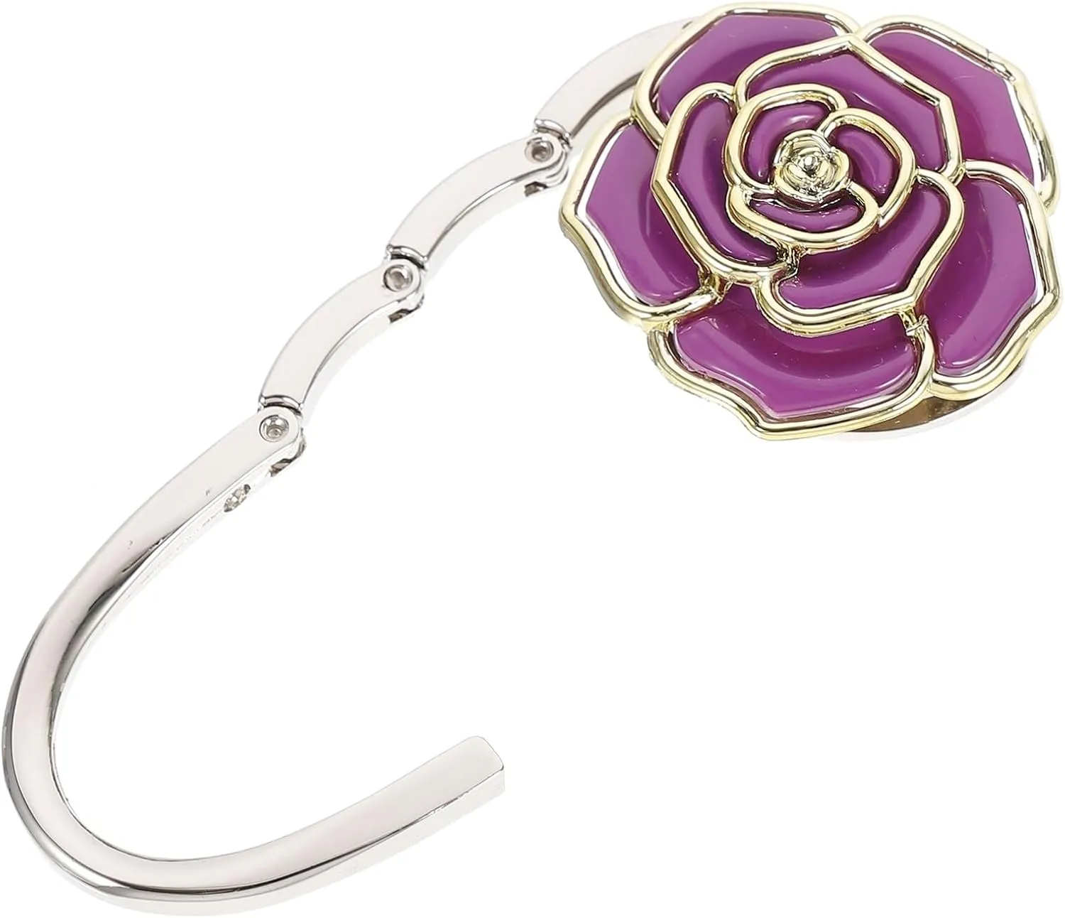 Purse Hanger, Green Rose Handbag Holder Hook Foldable Handbag Hanger, Purse Table Hanger Womens Bag Purse Holder for Desk Tables