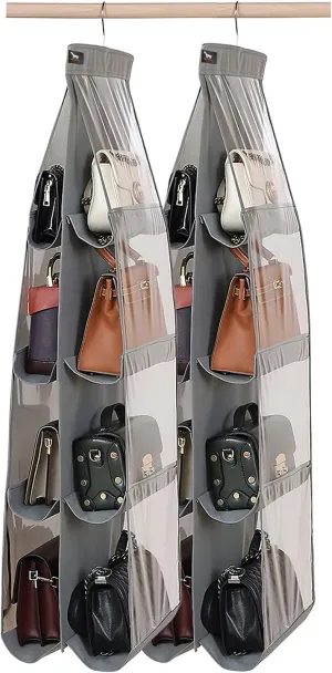 Purse Organizer - 2 Pack, purse hanger、2024 model、purse organizer for closet、Thicken Metal Hooks,hand bag storage organizer、purse organizer, Grey