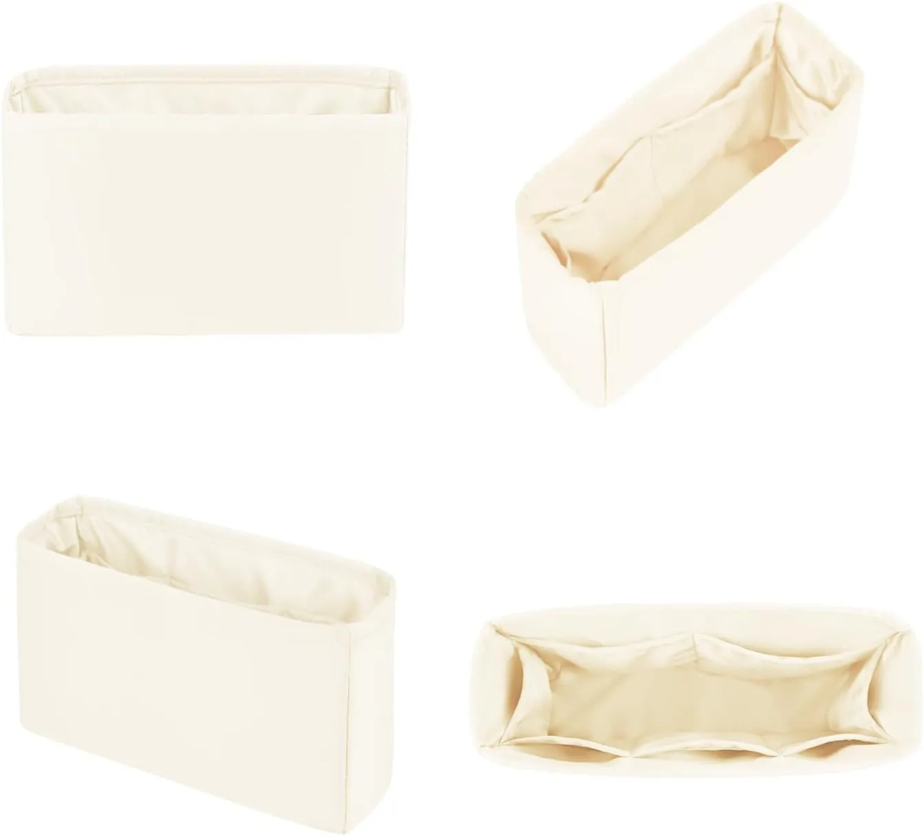 Purse Organizer for Lady-Dior, Satin Purse Storage Organizer, Inner Bags with Multiple Pockets for Storage (New Medium, Craie)