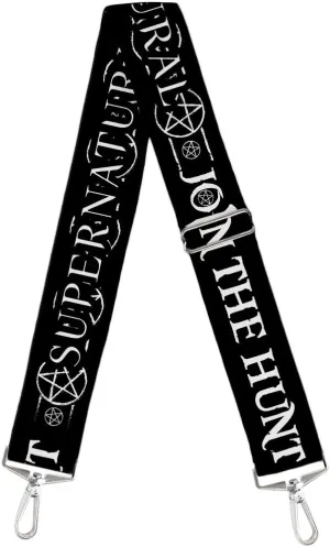 Purse Strap Supernatural Join The Hunt Icons Logo Pentagrams Black White 2 Inches Wide