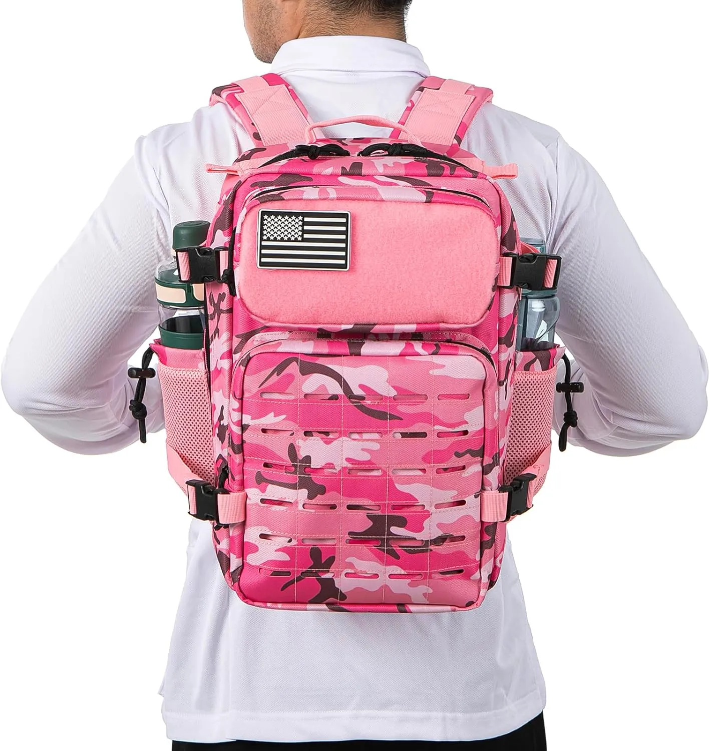 QT&QY 25L/35L/45L Military Tactical Backpack For Men Molle Daypack 3 Day Bug Out Bag Hiking Rucksack With Bottle Holder