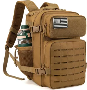 QT&QY 25L/35L/45L Military Tactical Backpack For Men Molle Daypack 3 Day Bug Out Bag Hiking Rucksack With Bottle Holder