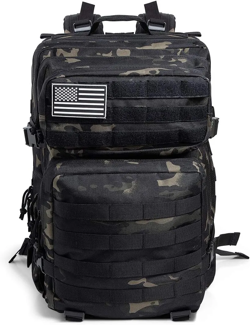 QT&QY 45L Military Tactical Backpacks Molle Army Assault Pack 3 Day Bug Out Bag Hiking Treeking Rucksack…