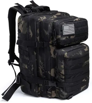 QT&QY 45L Military Tactical Backpacks Molle Army Assault Pack 3 Day Bug Out Bag Hiking Treeking Rucksack…