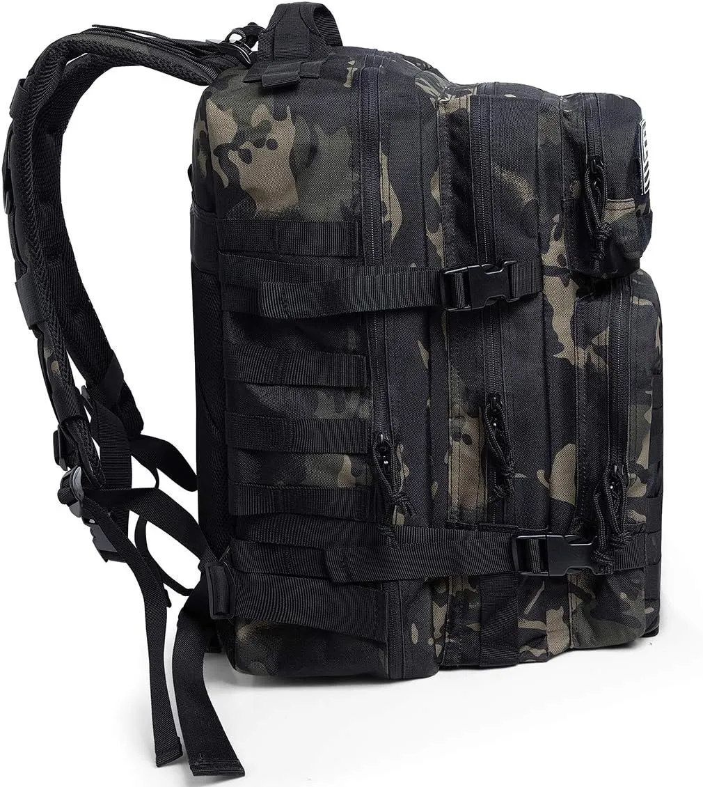 QT&QY 45L Military Tactical Backpacks Molle Army Assault Pack 3 Day Bug Out Bag Hiking Treeking Rucksack…