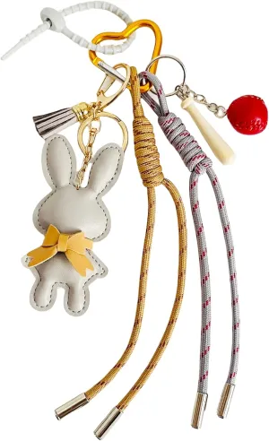 QTMY Cute Bunny Keychain Bag Charms for Handbag Purse Backpack Accessories for Bogg Bag,658