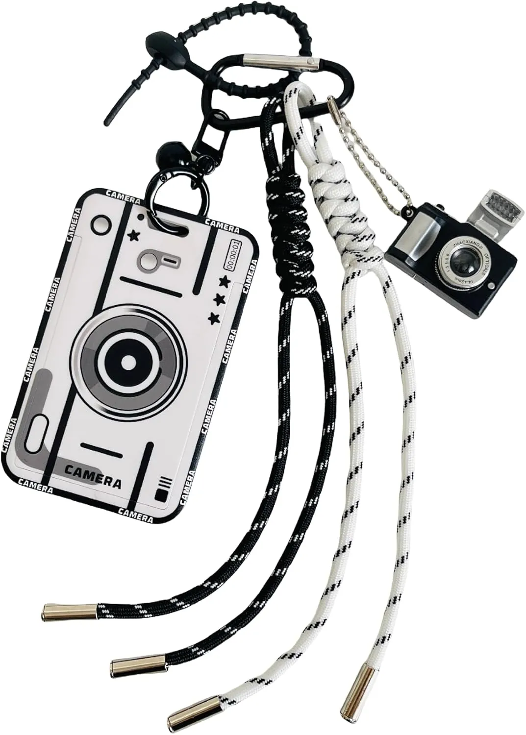 QTMY Cute Camera Card Picture Holder Rope Braided Keychain Bag Charms for Handbag Purse Backpack Accessories for Bogg Bag,706