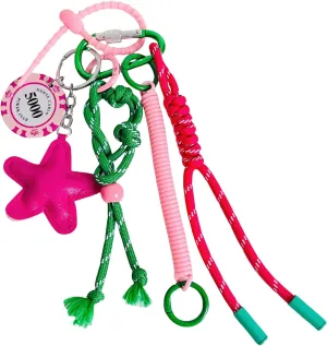 QTMY Cute Star Braided Keychain Bag Charms for Handbag Purse Backpack Accessories Bogg Bag,360