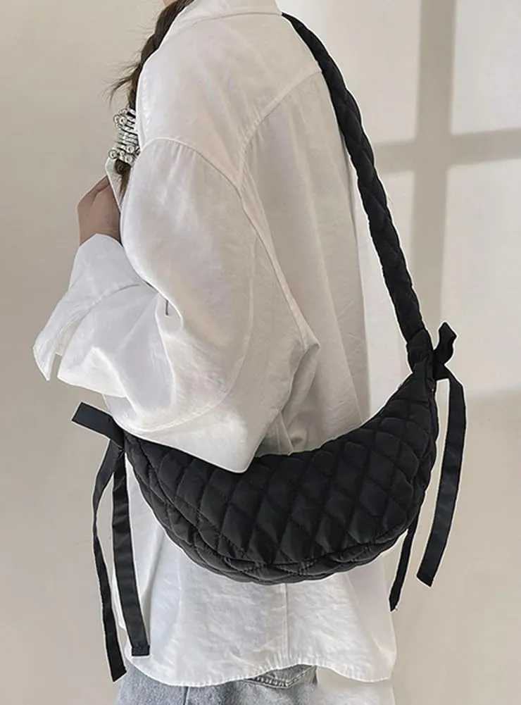 Quilted Shoulder Crossbody Bags for Women Small Cute Dumpling Purse Y2k Crescent Pueses Top Handle Handbag