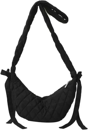 Quilted Shoulder Crossbody Bags for Women Small Cute Dumpling Purse Y2k Crescent Pueses Top Handle Handbag