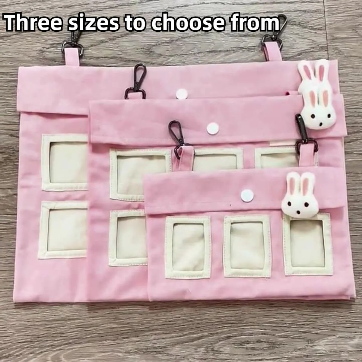 Rabbit Hay Feeder Bag, Guinea Pig, Large Capacity Cotton Canvas Hanging Bag for Bunnies Chinchillas (Pink,XL)