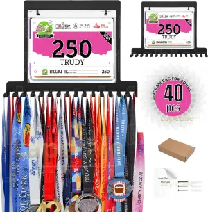 Race Medal Holder Wall Hanger - Marathon Runner Bib Medal Display, Luxurious Gifts for Athletes