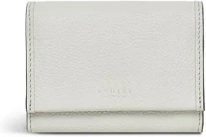 Radley London Alba Place Medium Flapover Purse for Women, in Grained Leather, with 7 Card Slots, Goose Grey, Minimalist