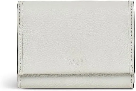 Radley London Alba Place Medium Flapover Purse for Women, in Grained Leather, with 7 Card Slots, Goose Grey, Minimalist