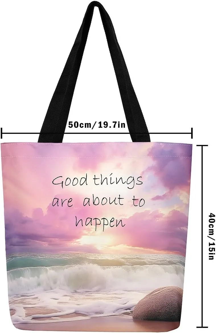 Rainbow Castle Canvas Tote Bag Castle Dreamy Themed Canvas Bags