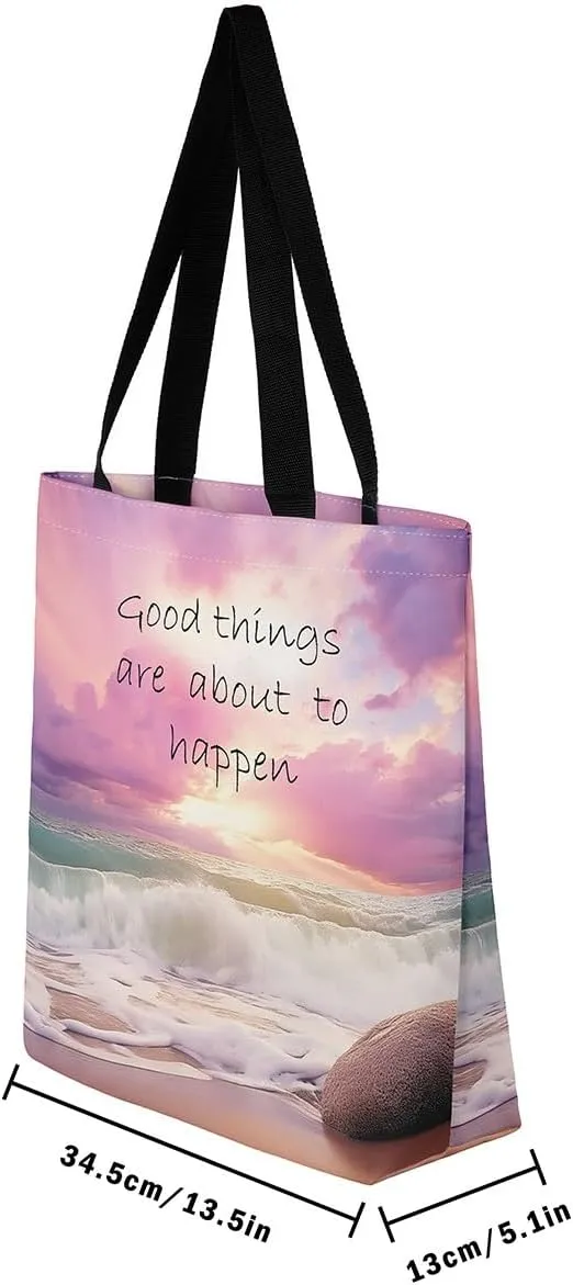Rainbow Castle Canvas Tote Bag Castle Dreamy Themed Canvas Bags