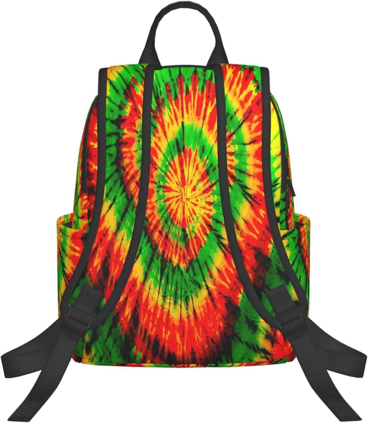 Rasta Tie Dye Rastafarian Jamaica Jamaican Casual Backpacks Laptop Backpack Outdoor Travel Rucksack Sport Carry-On Daypack Lightweight Bag with Multi-Pockets