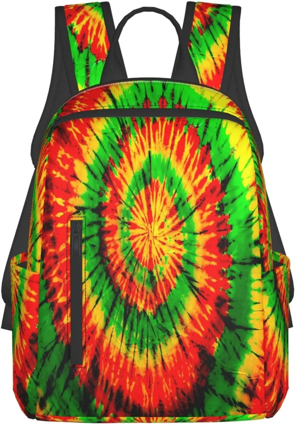 Rasta Tie Dye Rastafarian Jamaica Jamaican Casual Backpacks Laptop Backpack Outdoor Travel Rucksack Sport Carry-On Daypack Lightweight Bag with Multi-Pockets