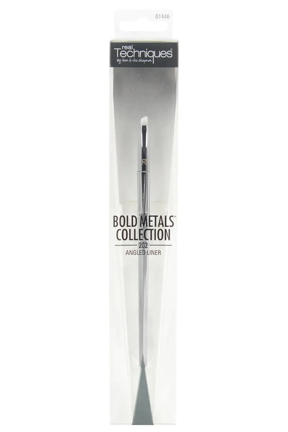 Real Techniques 202 Angled Liner Brush, Ideal for Liquid, Powder, and Gel Eyeliners, For Winged Look, Cat Eyes, or a Buildable Natural Look 2.200 Ounce