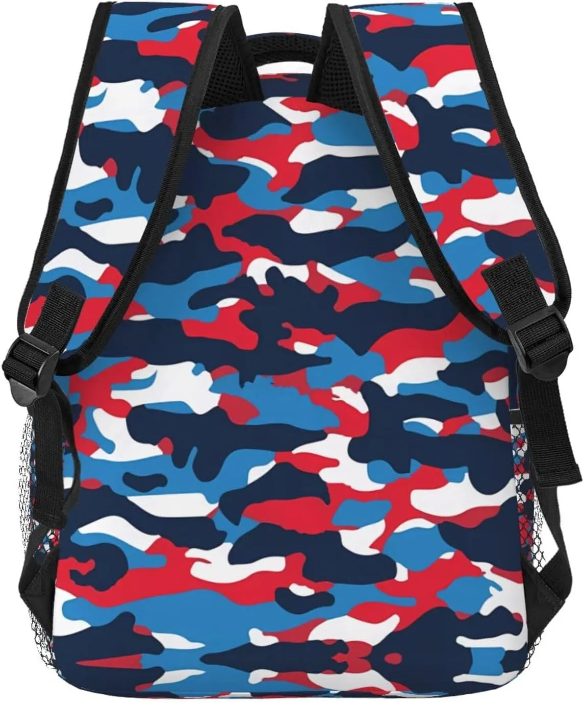 Red White Blue Camouflage American Flag Casual Backpacks Sport Backpack Travel Rucksack Canvas Daypack Workout Bags with Pockets for Gym Working Hiking