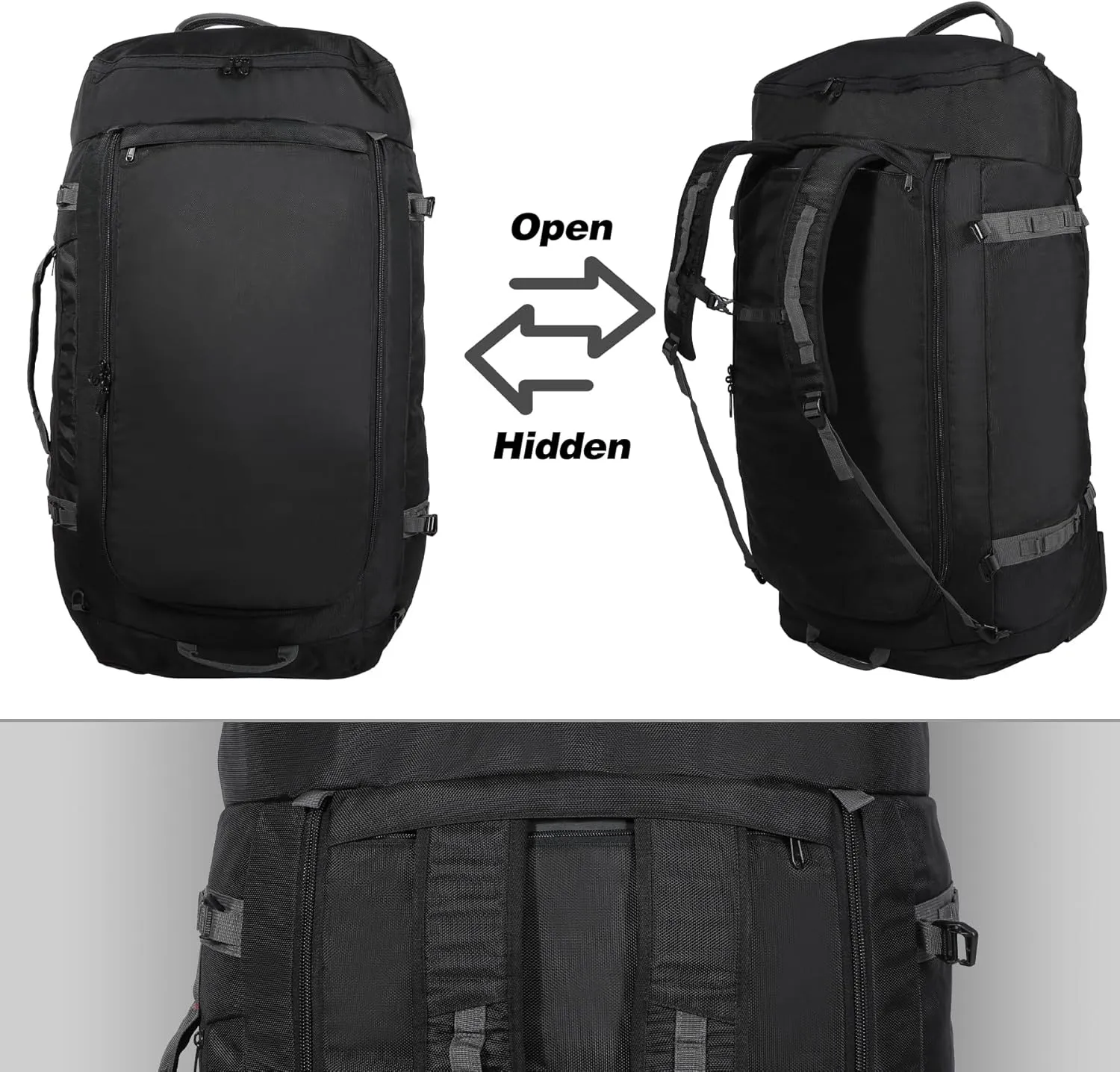 REDCAMP 85L/120L/140L Foldable Duffle Bag with Wheels, Large Travel Duffel Bag