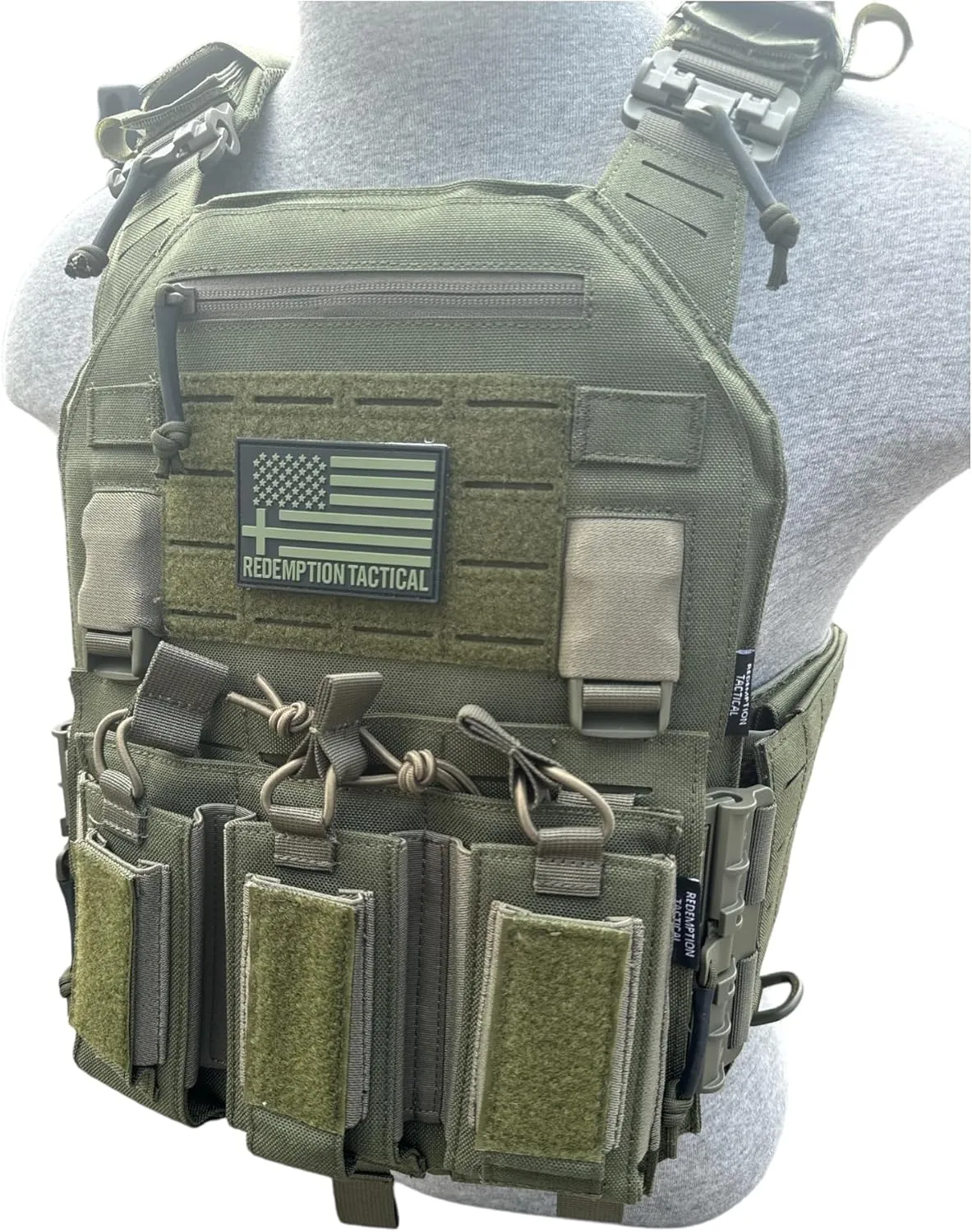 Redemption Crusader 2.0 Molle Quick Release Buckles Vest with Side Cummerbund Pouches and Triple Pouch