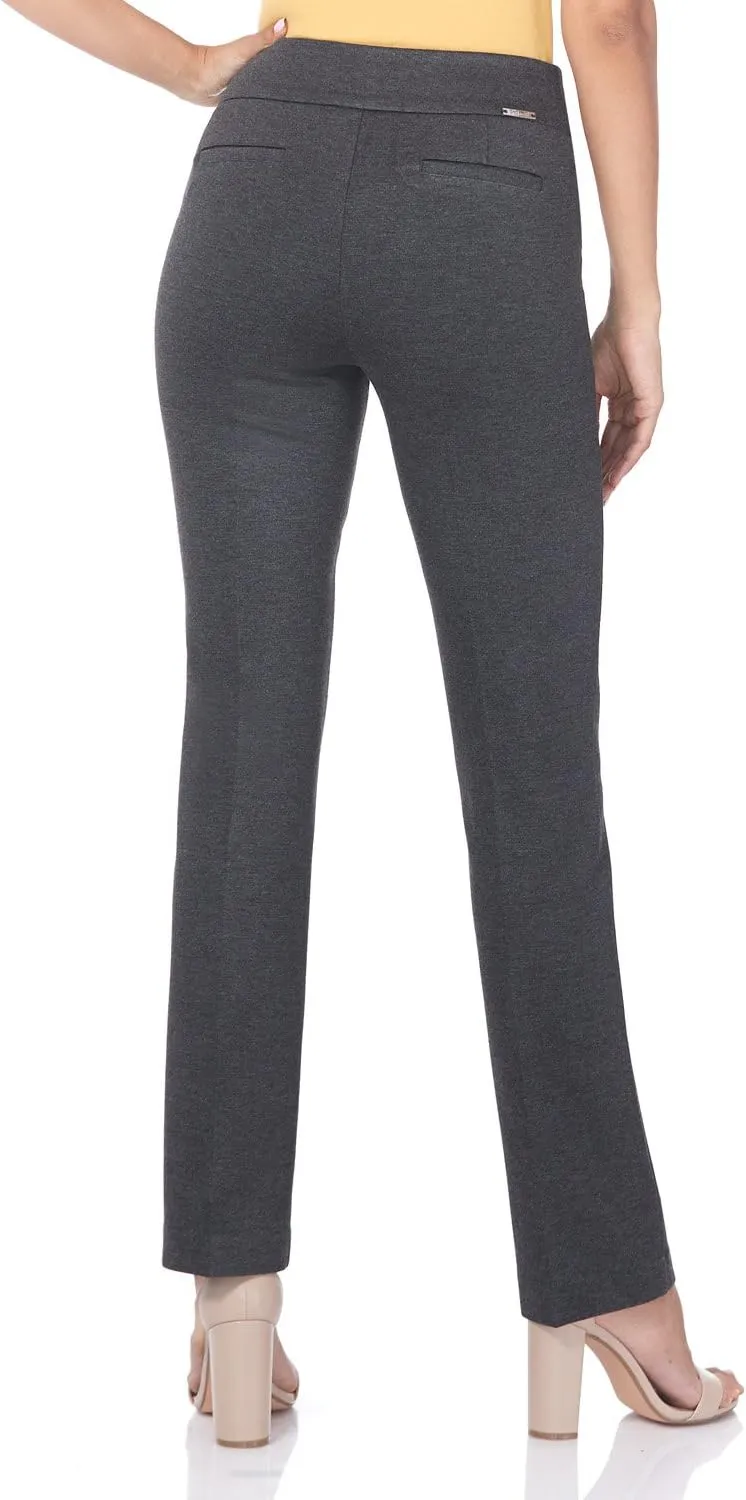 Rekucci Women's Secret Figure Pull-On Knit Straight Pant w/Tummy Control